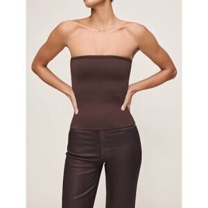 DL1961 Tube Top Instasculp Fine Knit in Brown XS NEW Minimalist QuietLuxury